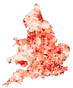 Rental Heat-Map Yields for England and Wales