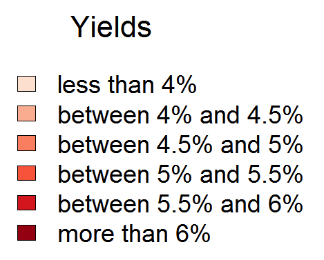 Legend for Rental Heat-Map Yields