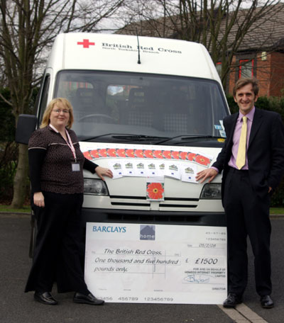 Cheque Presentation from Home.co.uk to the Red Cross